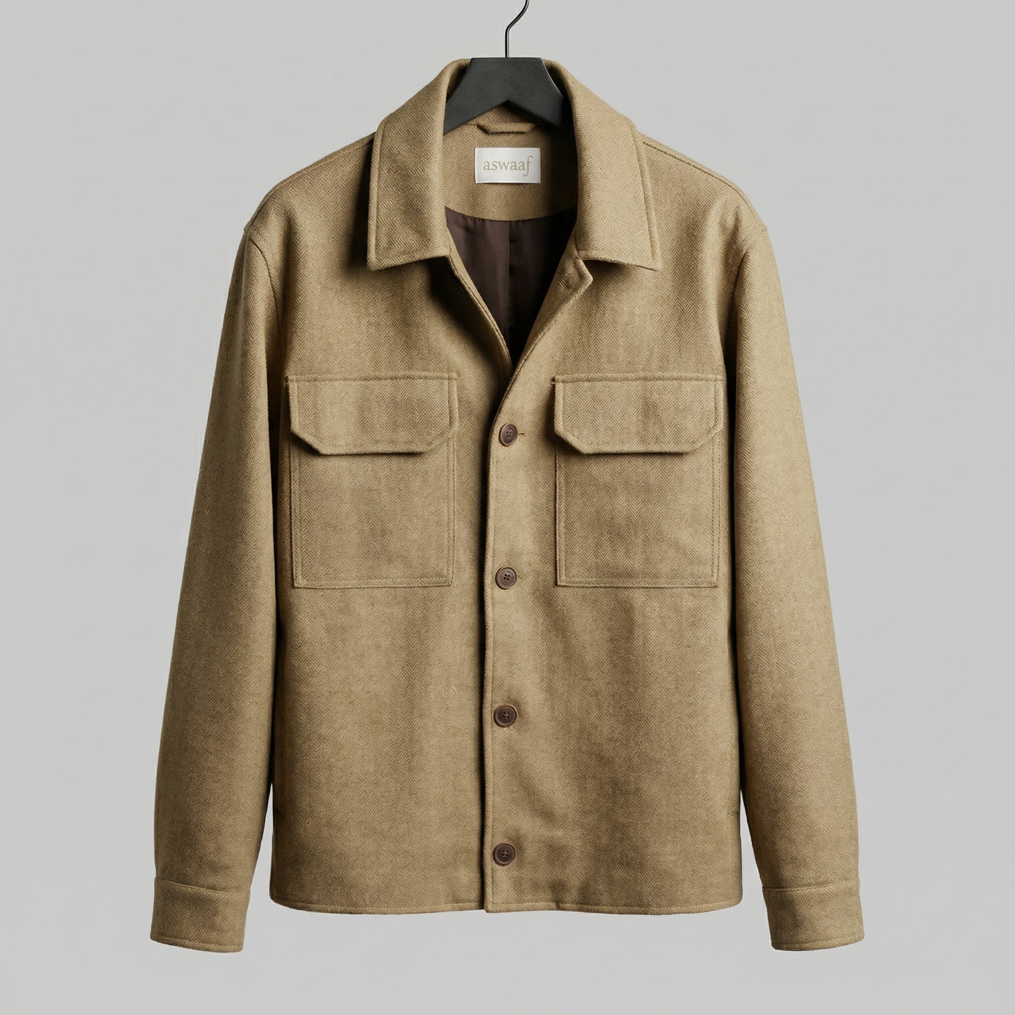 100% Wool Herringbone Warm Sand jacket