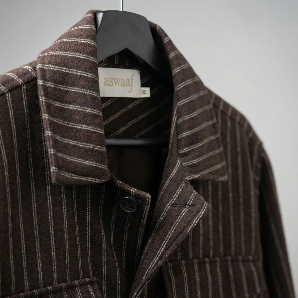 Chocolate Brown Wool Stripe Jacket