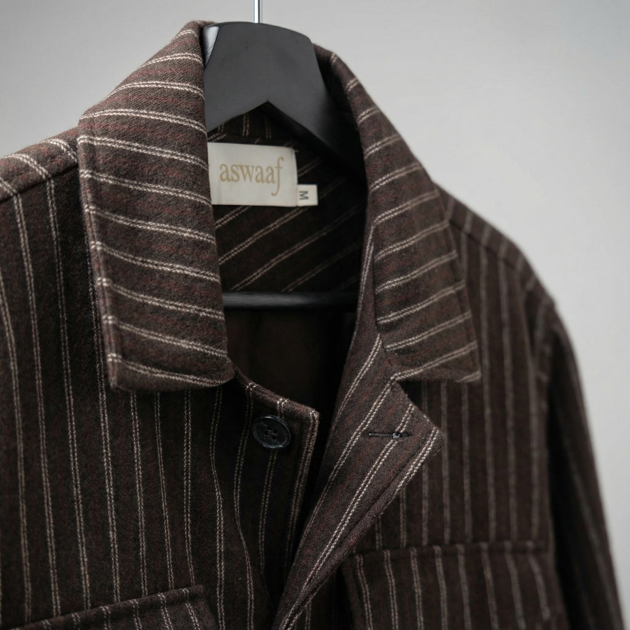 Chocolate Brown Wool Stripe Jacket