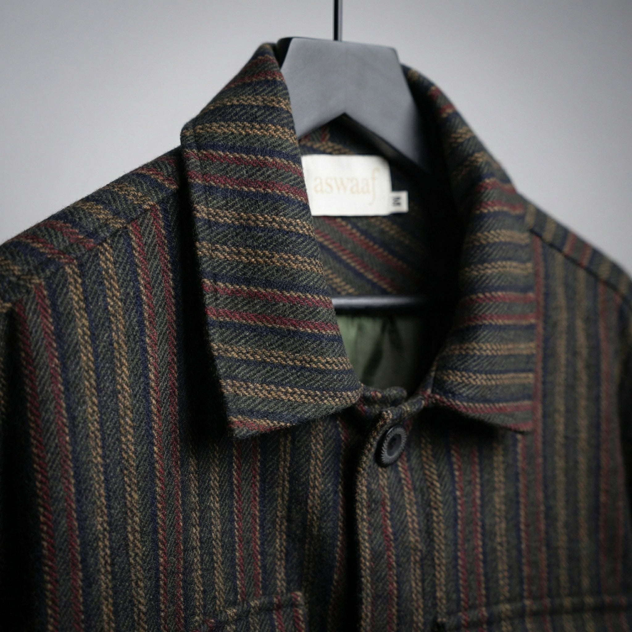 Herringbone Wool Patterned Jacket - Vintage