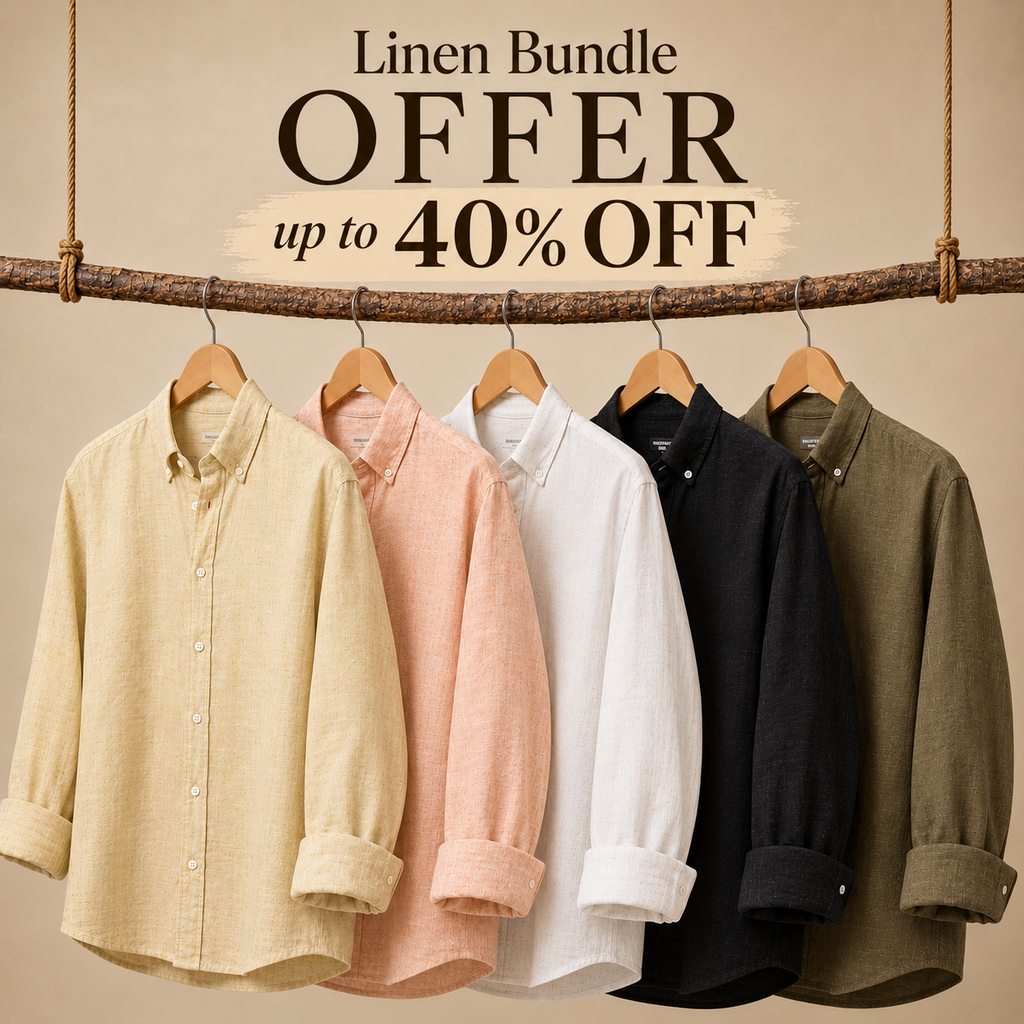 5 Linen Cotton Shirts Bundle OFFER + FREE Shipping