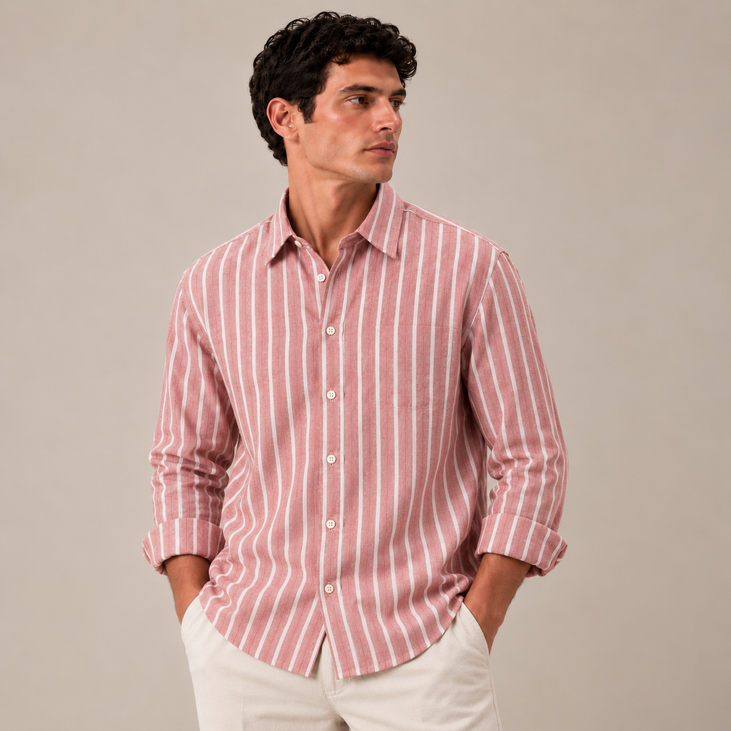100% Cotton Oxford Shirt - Dusty Rose