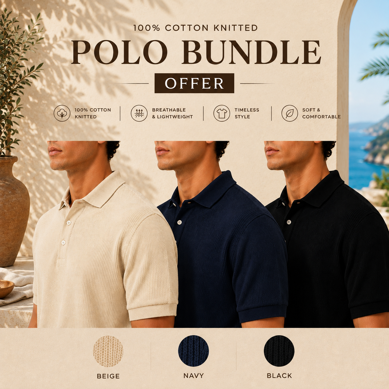 100% Cotton Knitted Polo Shirts Bundle OFFER