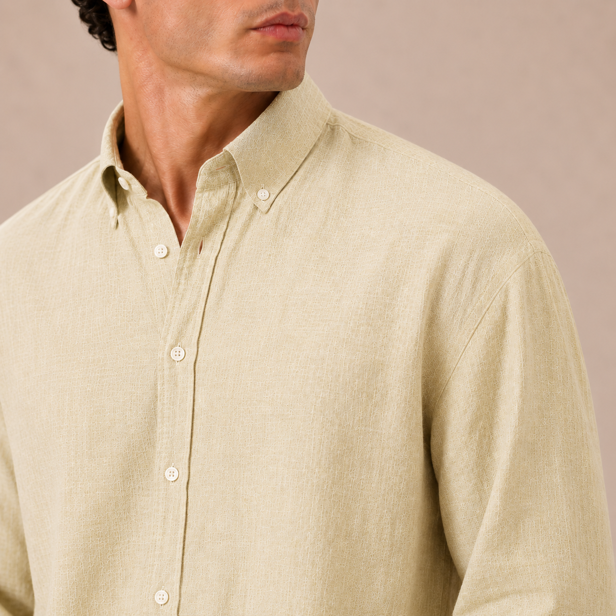 Preorder - Relaxed Butter Yellow Linen Cotton Blend Shirt