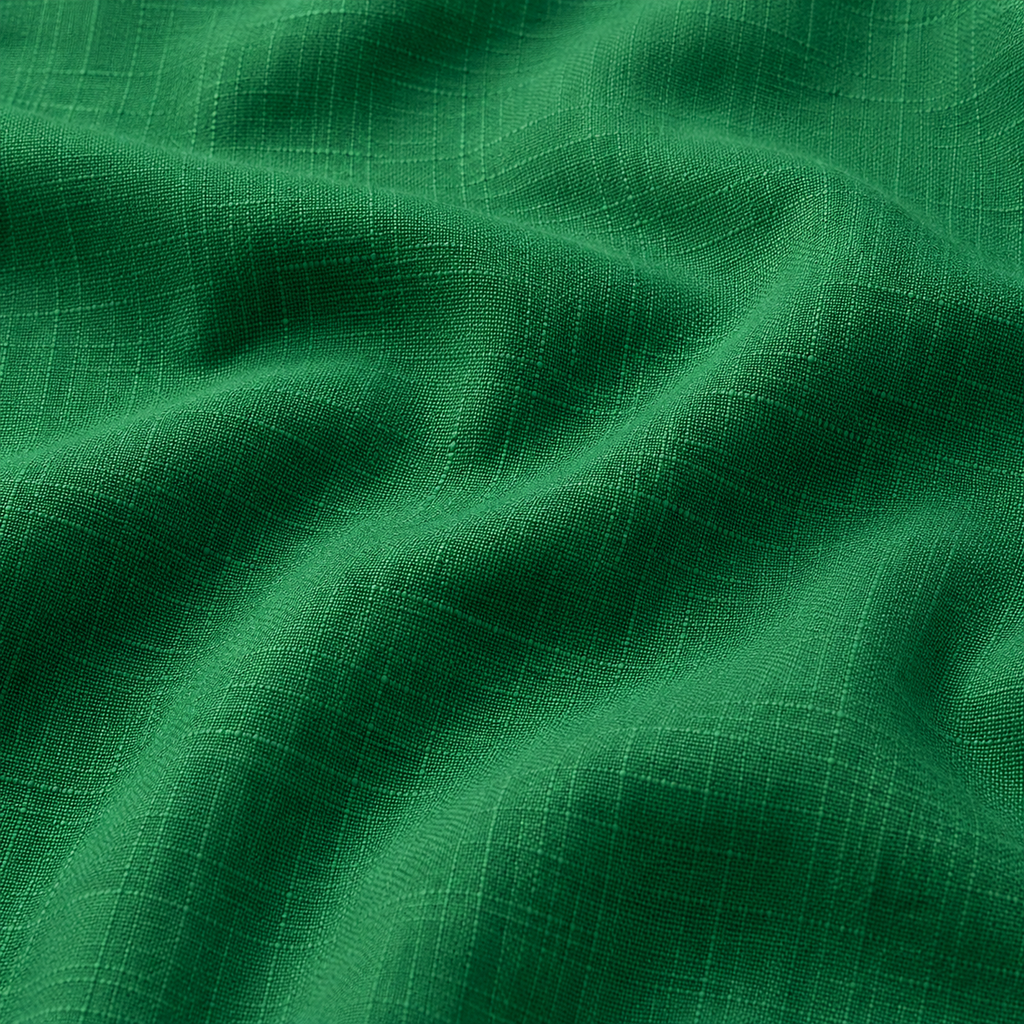 Relaxed Green Linen Cotton Blend Shirt