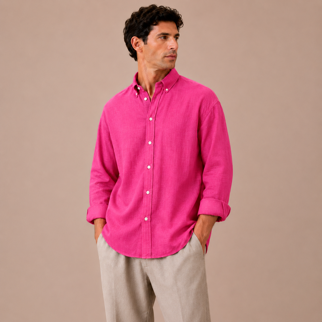 4 Relaxed Linen Cotton Shirts + FREE Shipping