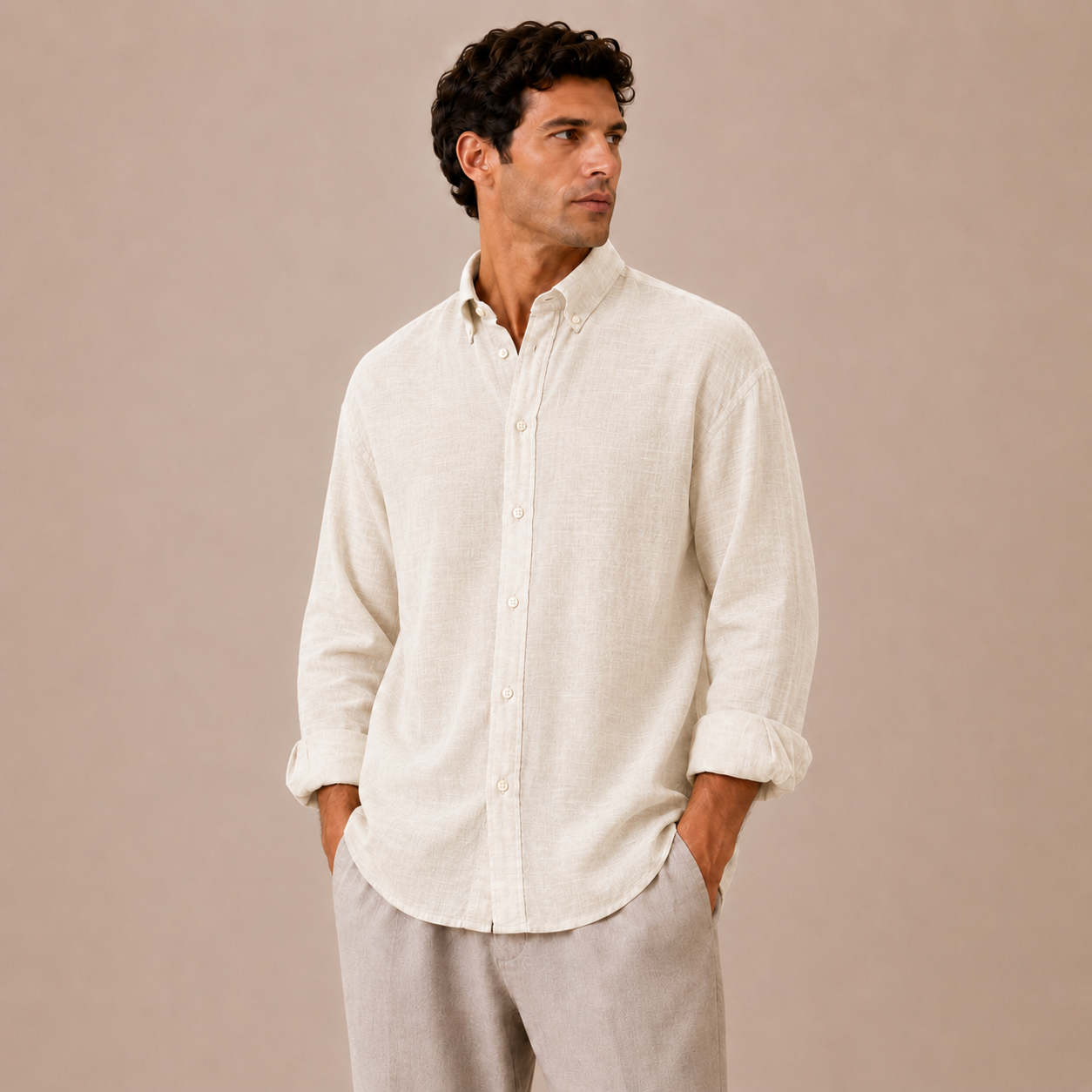 4 Relaxed Linen Cotton Shirts + FREE Shipping