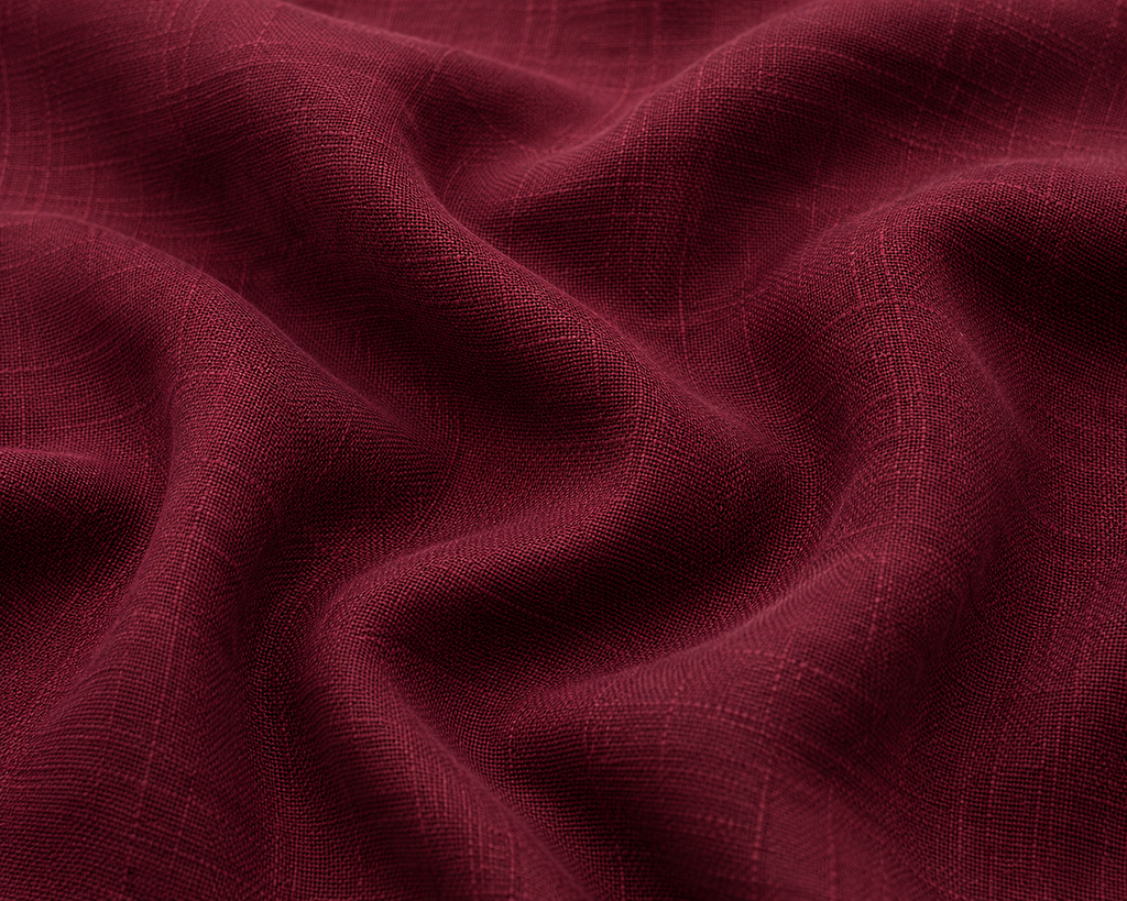 Relaxed Burgandy Linen Cotton Blend Shirt