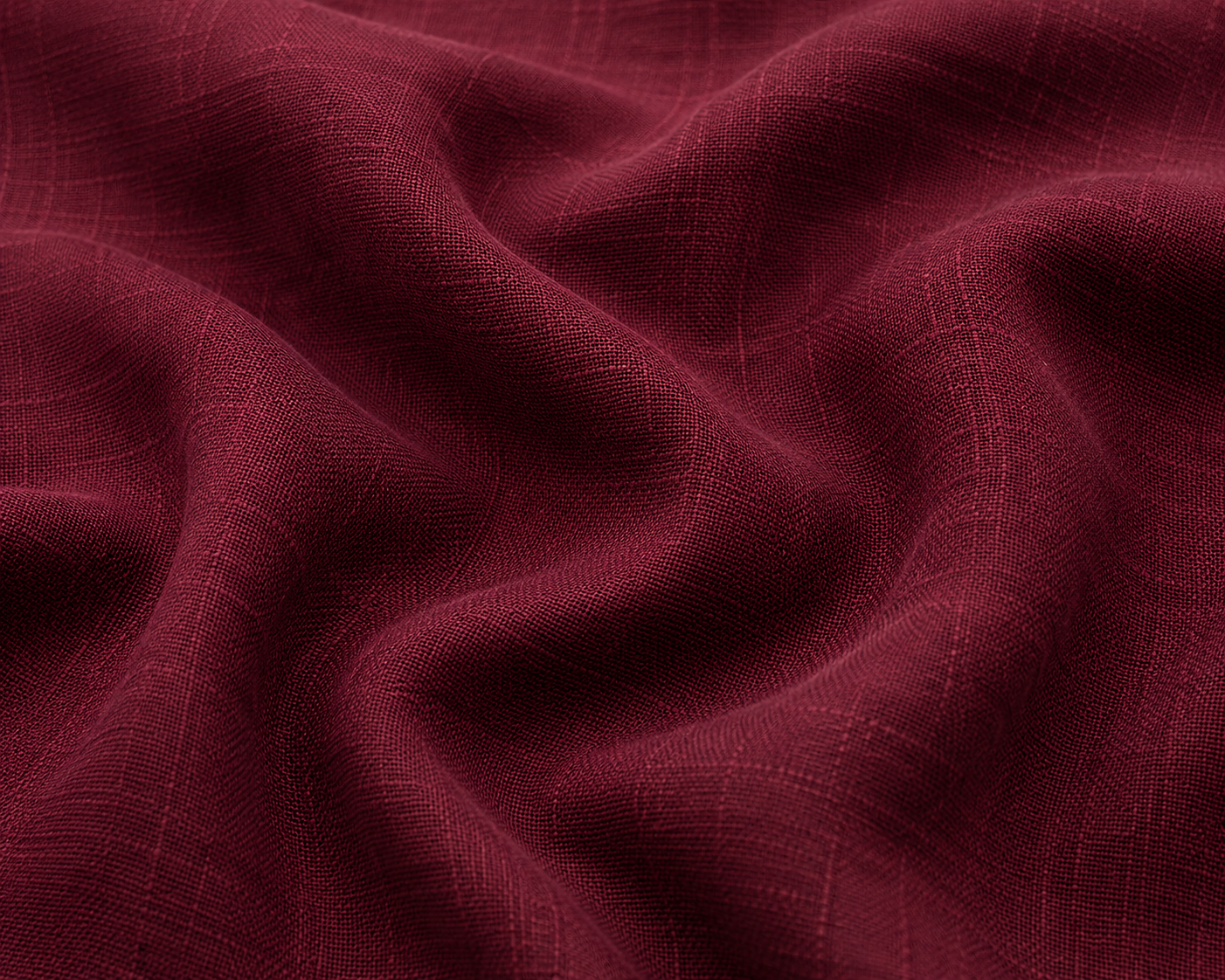 Relaxed Burgandy Linen Cotton Blend Shirt