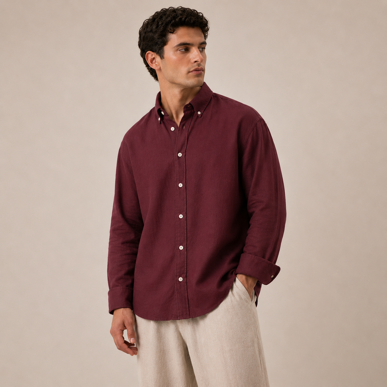 4 Relaxed Linen Cotton Shirts + FREE Shipping