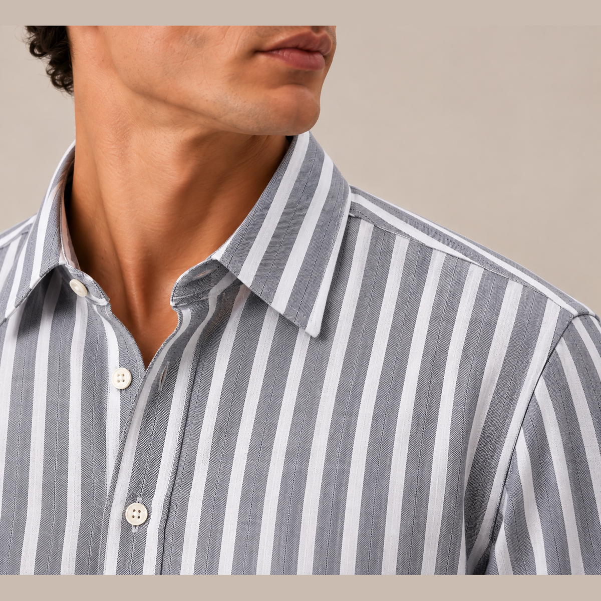 100% Cotton Oxford Shirt - Charcoal Gray