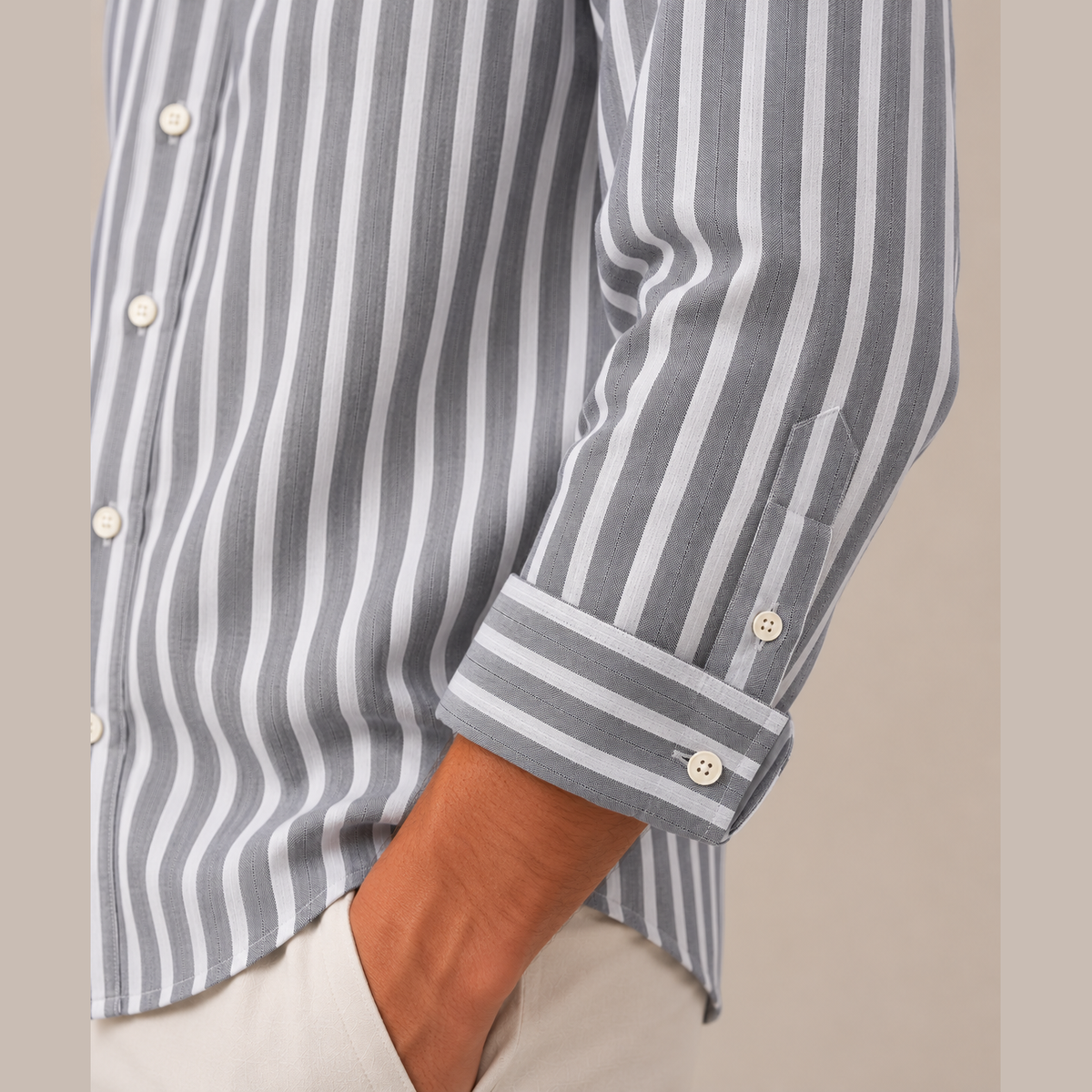100% Cotton Oxford Shirt - Charcoal Gray