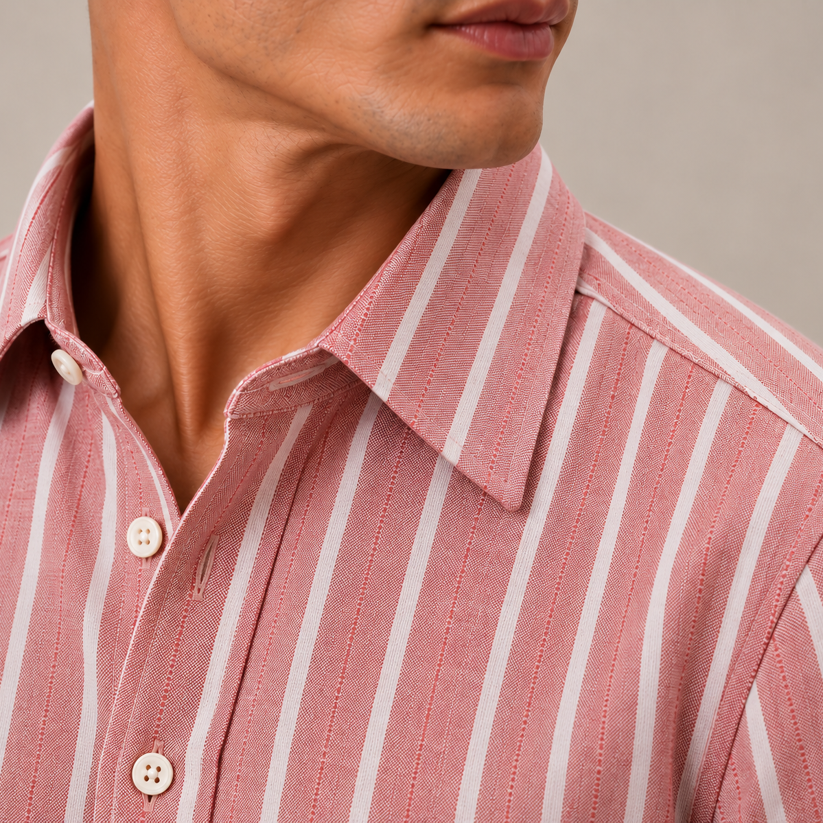 100% Cotton Oxford Shirt - Dusty Rose