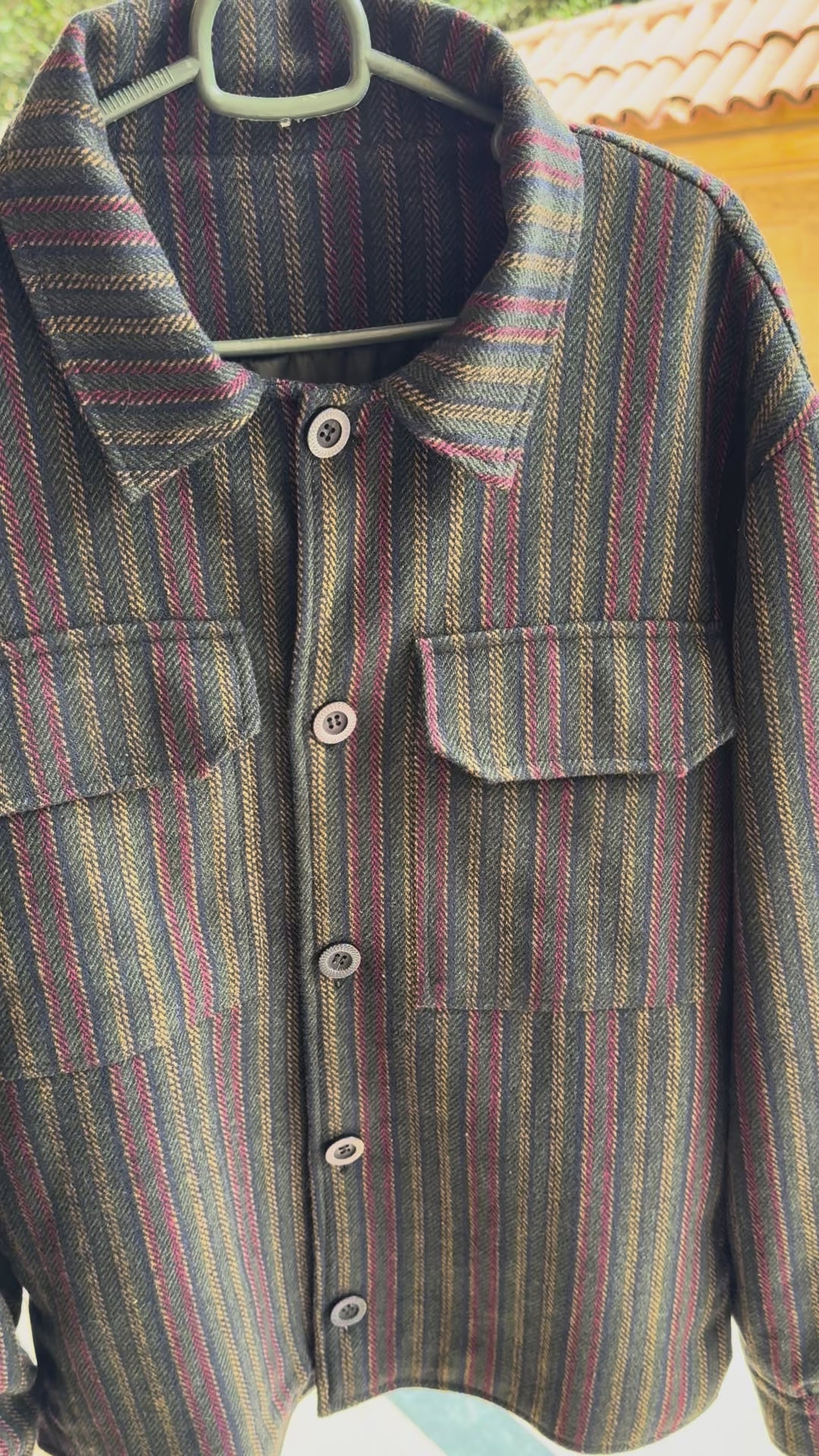 Vintage Herringbone Wool Patterned Jacket